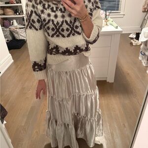 Free People Cream Maxi Skirt